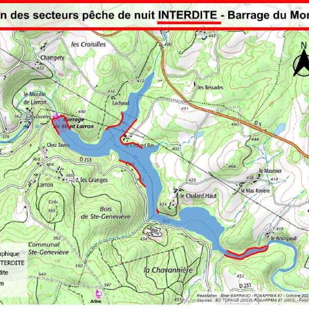 Parcours Pêche à la Carpe de Nuit