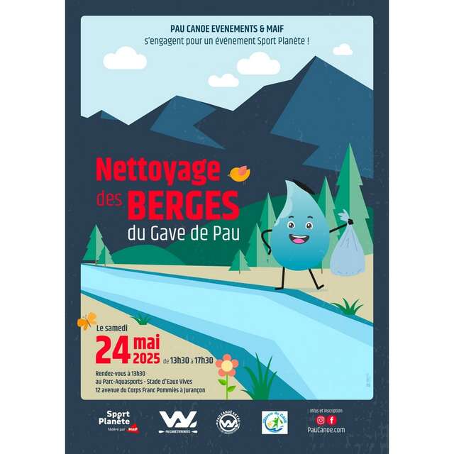 Nettoyage des berges du gave de Pau