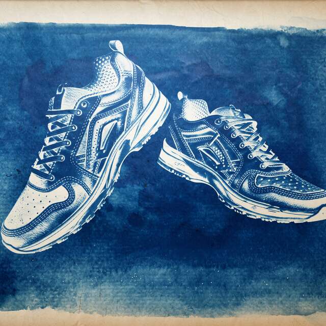 LES ATELIERS DE LA CABANE :  CYANOTYPE EN BASKETS