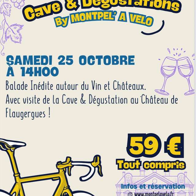 VBALADE GUIDÉE VIN , CHATEAUX , CAVES & DEGUSTATIONS PAR MONTPEL' À VÉLO