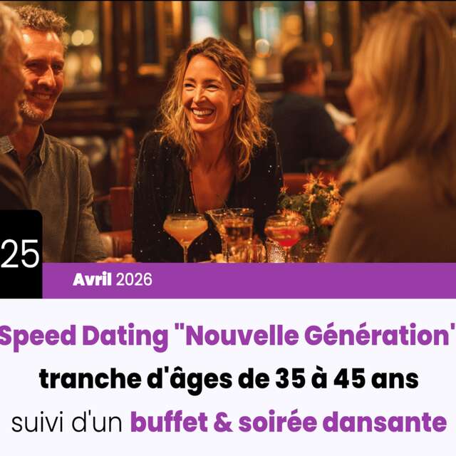 SPEED DATING "NOUVELLE GÉNÉRATION" 35-45 ANS & BUFFET SOIRÉE DANSANTE