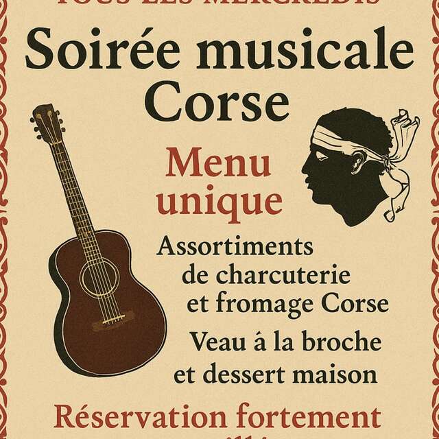 Soirée chants corses et veau à la broche au restaurant I Bagni
