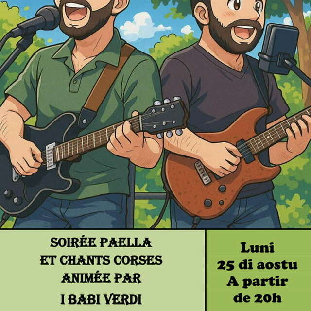 Soirée Paëlla et Chants Corses animée par I Babbi Verdi à Granace