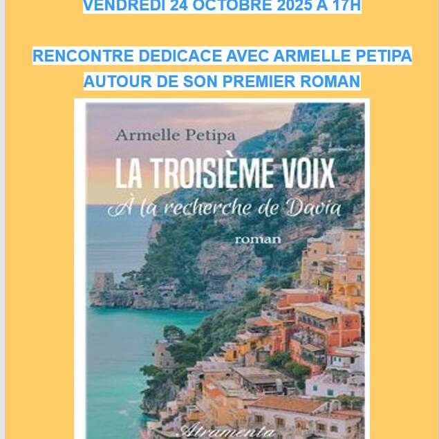 Rencontre Dédicace avec Armelle Petipa autour de son roman "La troisième voix, à la recherche de Davia"