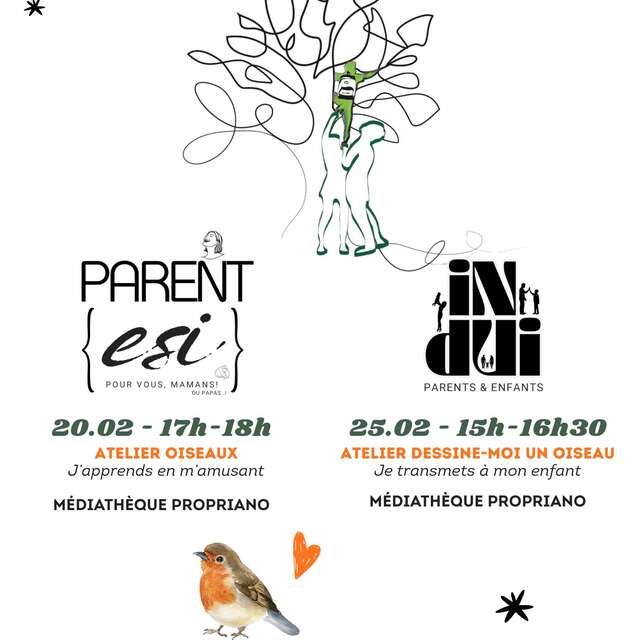 Ateliers Parentalité – Animations naturalistes autour des oiseaux à la Médiathèque de Propriano