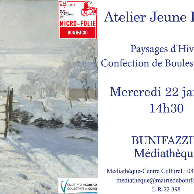 ATELIER JEUNE PUBLIC PAYSAGES D'HIVER : CONFECTION DE BOULES DE NEIGE