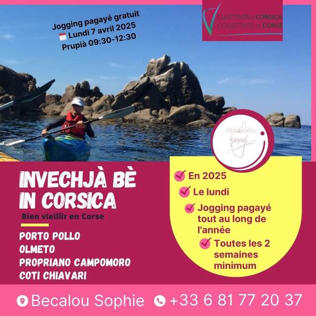 Jogging Pagaye avec Abbartello Kayak "Bien vieillir en Corse"