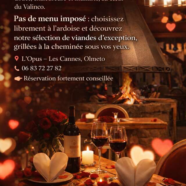 Soirée de la Saint-Valentin au restaurant L'Opus