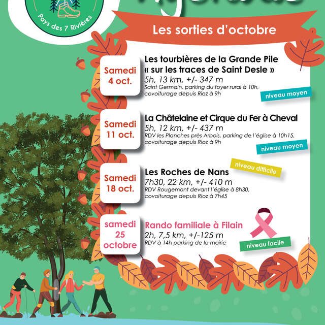 L'agenda du Rando club Pays des 7 Rivières