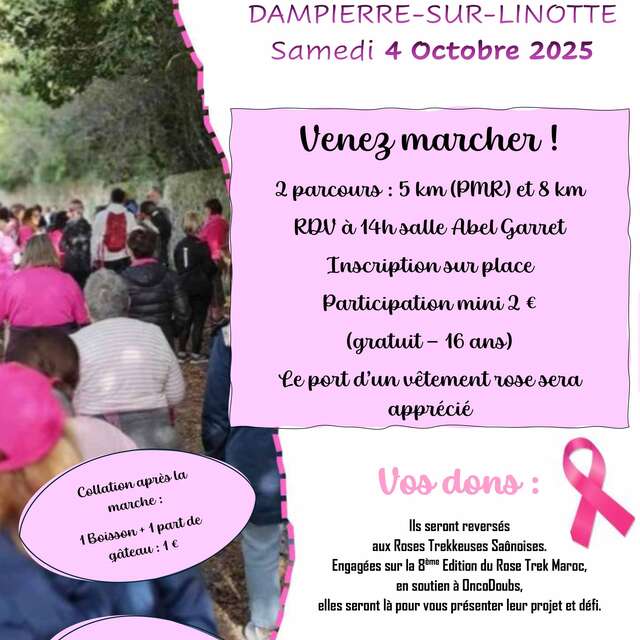 Marche rose à Dampierre sur Linotte