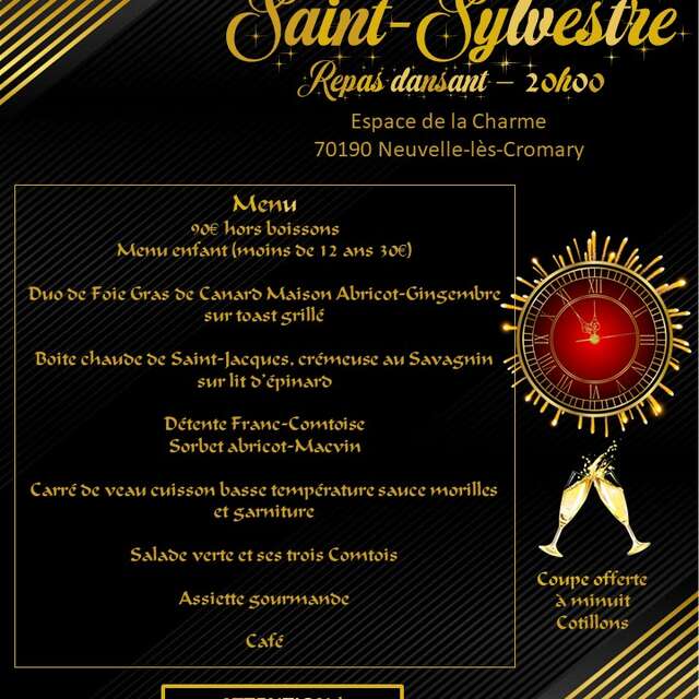 Réveillon de la Saint Sylvestre à Neuvelle les Cromary
