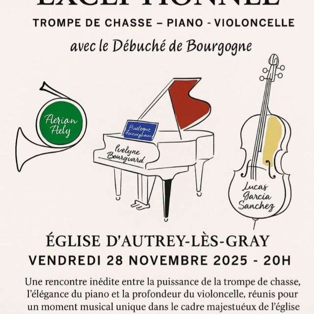 Concert trompe de chasse, piano, violoncelle