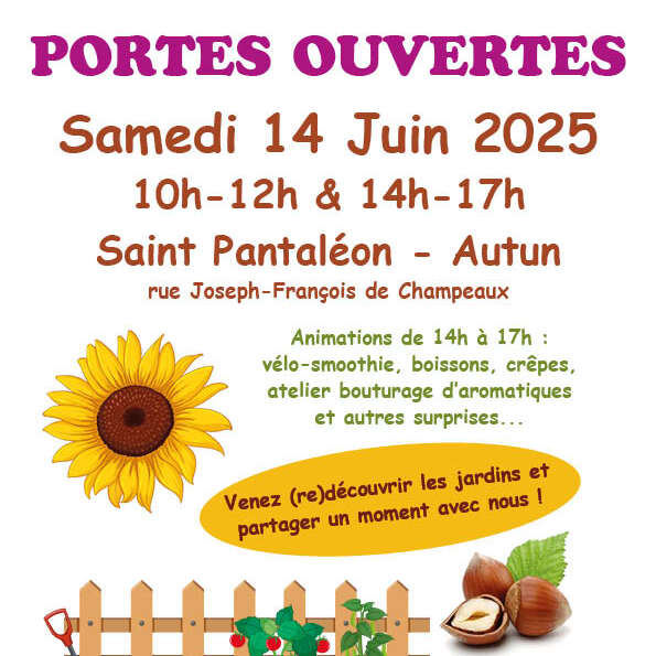 Portes ouvertes jardins partagés noisettes et tournesols