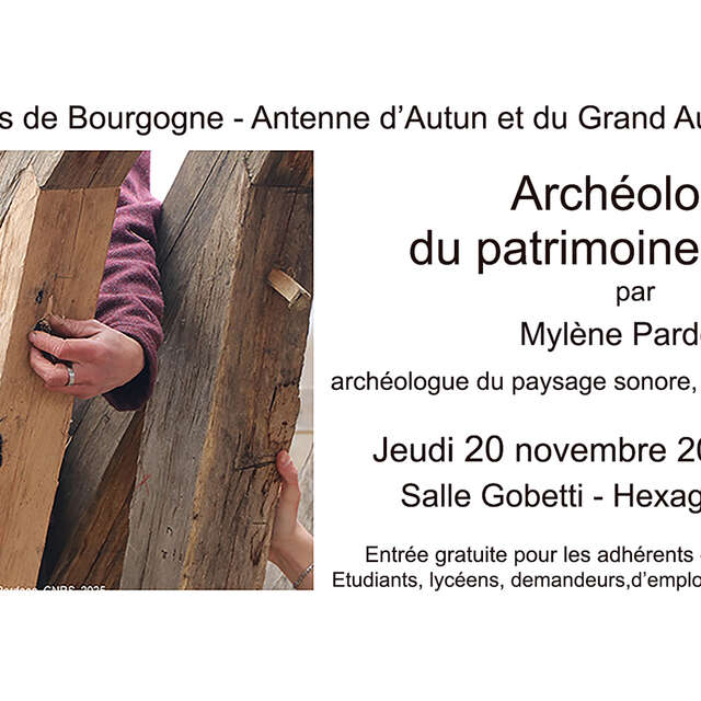 Conférence : Archéologie du patrimoine sonore : des archives à l'étude de la sensorialité des gestes et des paysages sonores, par M. Pardoën, chercheuse CNRS