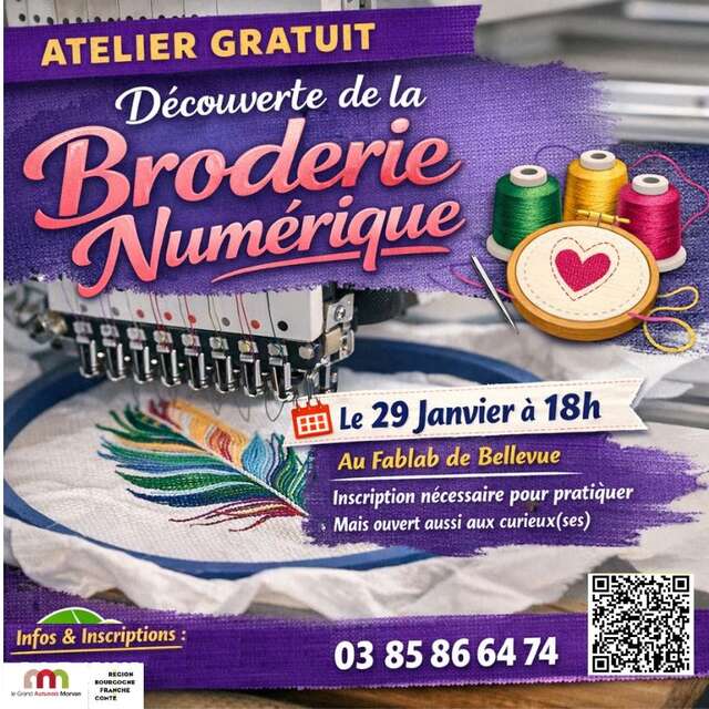 Atelier gratuit - Découverte de la broderie numérique