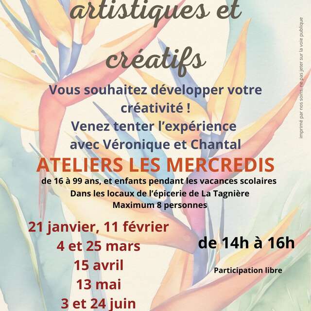 Ateliers artistiques et créatifs