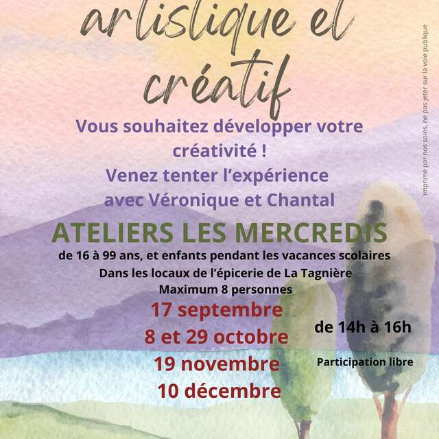 Ateliers créatifs et artistiques