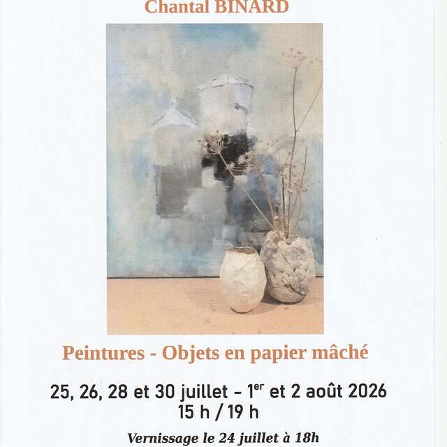 Exposition, Francine RENS, peintures et Chantal BINARD, papier mâché