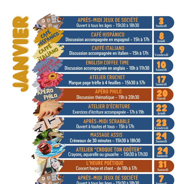 Animations de janvier au Vent dans les fleurs