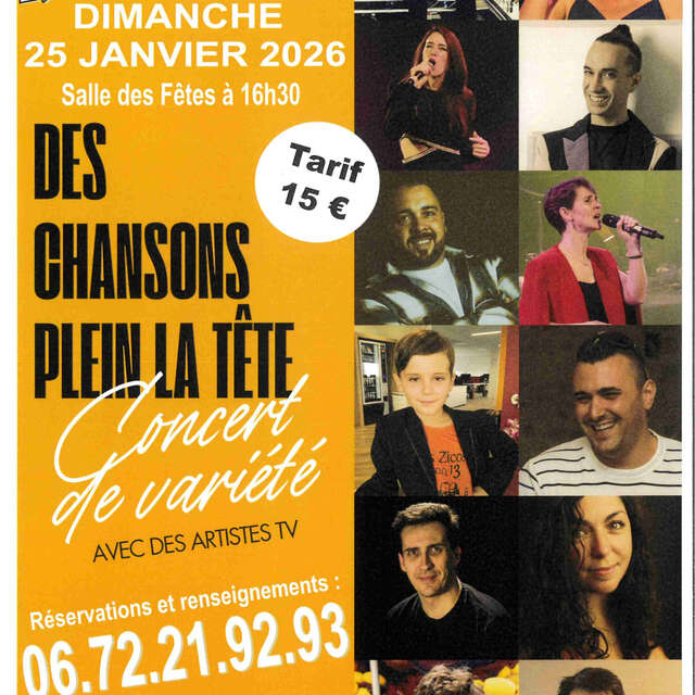 Concert de variété " Des chansons plein la tête"