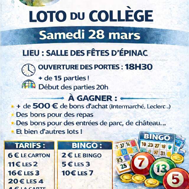 Loto du collège Hubert Reeves