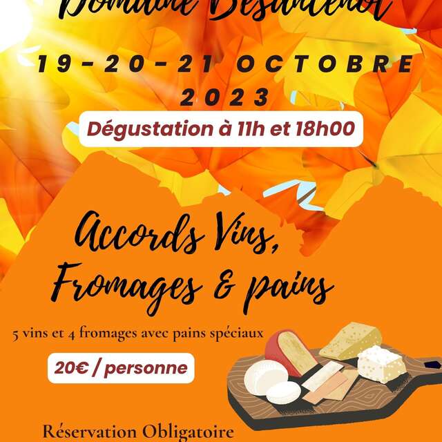 Dégustation accords vins fromages et pains