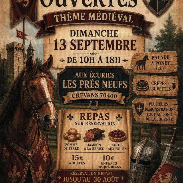 Portes ouvertes thème médiéval aux écuries Les prés neufs