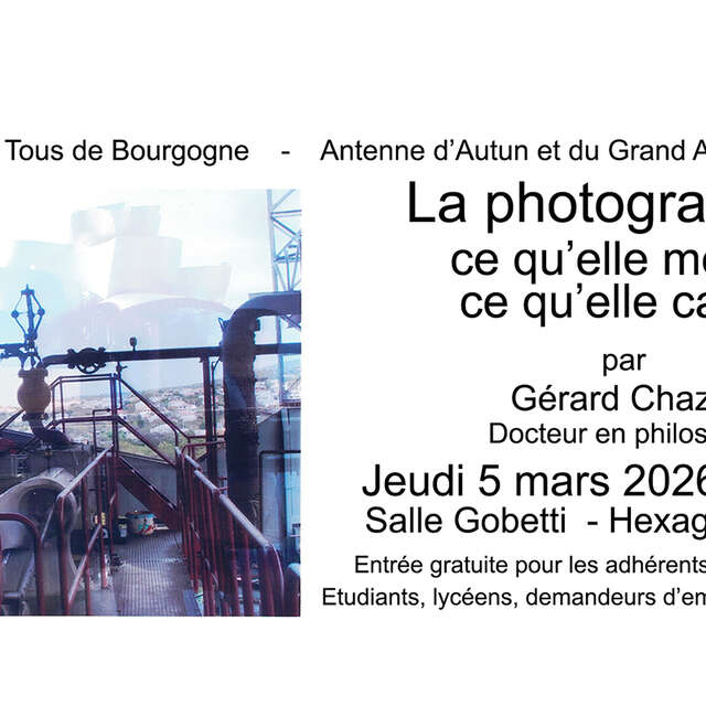 Conférence : La photographie : ce qu'elle montre, ce qu'elle cache, par Gérard Chazal, Docteur en philosophie.