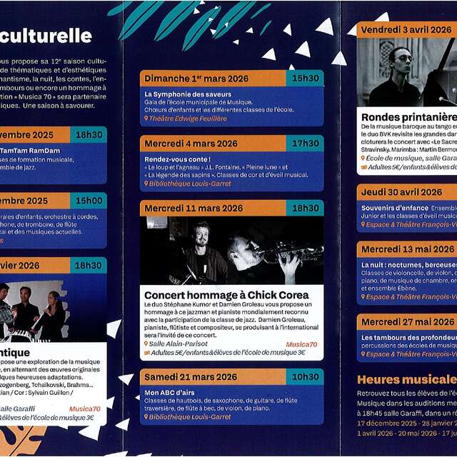 Saison culturelle de l'école de musique