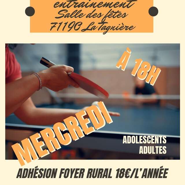 Entrainement de tennis de table