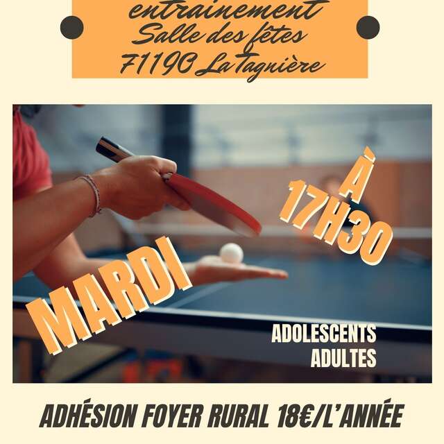 Entrainement de tennis de table