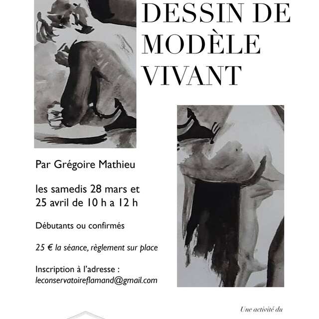 Atelier dessin de modèle vivant à la Galerie de l'Hôtel d'Halluin