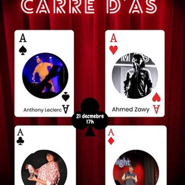Carré d'as humoristique au bar à rire