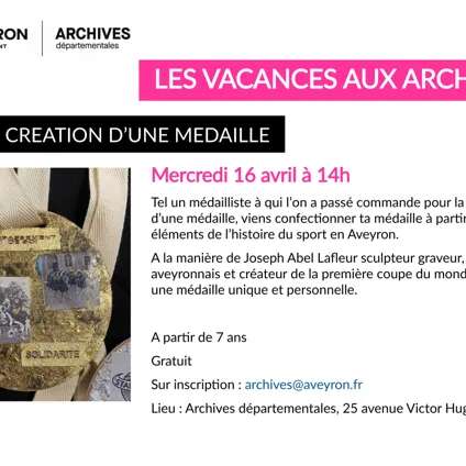 Atelier création d'une médaille