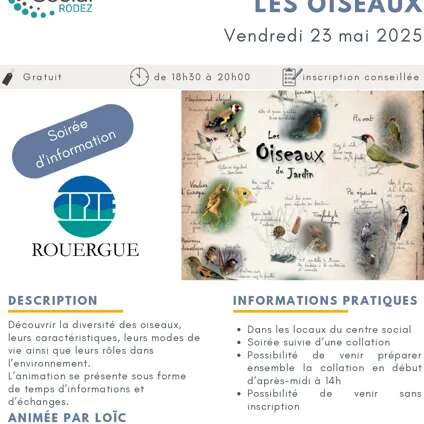 Soirée d'information nature sur les oiseaux