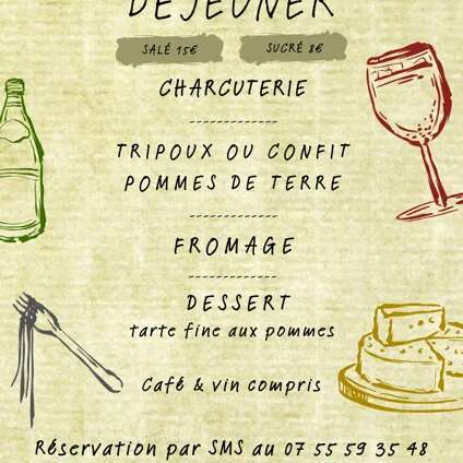 Déjeuner Combelles Aveyron Vacances