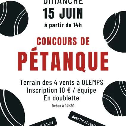 Concours de pétanque à Olemps