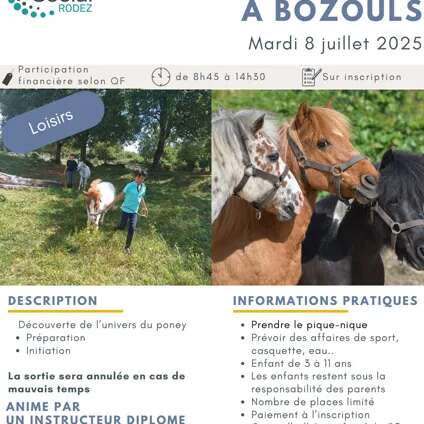 Sortie poney à Bozouls avec le Centre social de Rodez