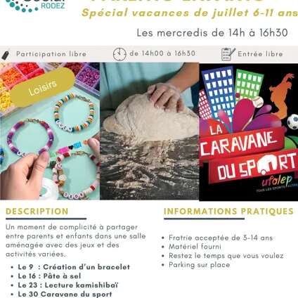 Activités Parents Enfants 6-11 ans avec le Centre social de Rodez
