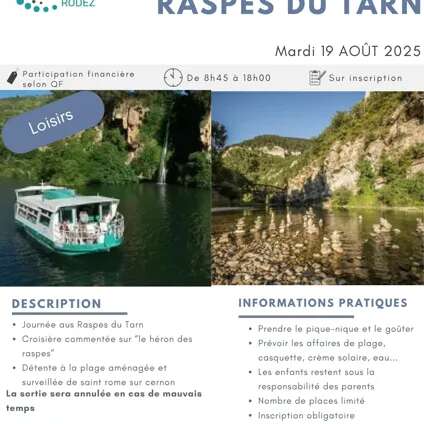 Sortie aux Raspes du Tarn avec le Centre social de Rodez