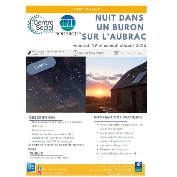 Nuit au buron sur l'Aubrac avec le centre social de Rodez