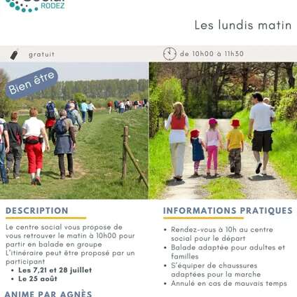 Rendez-vous balade avec le Centre social de Rodez