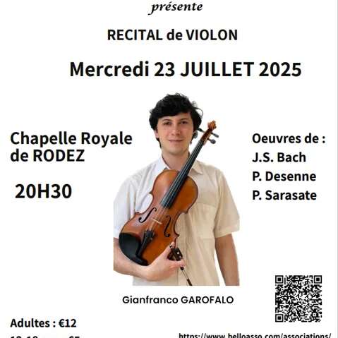 Concert : Récital de violon à la Chapelle Royale