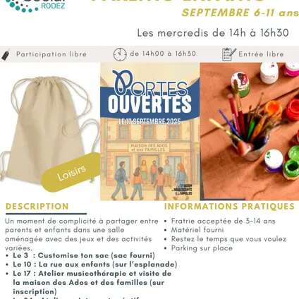 Activités Parents & Enfants 6-11 ans en septembre avec le Centre social de Rodez