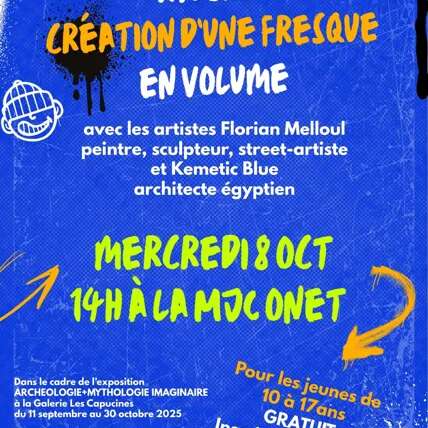 Création d'une fresque en volume avec les artistes Florian Melloul et Kemetic Blue
