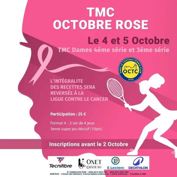 Tournoi de tennis – Octobre Rose