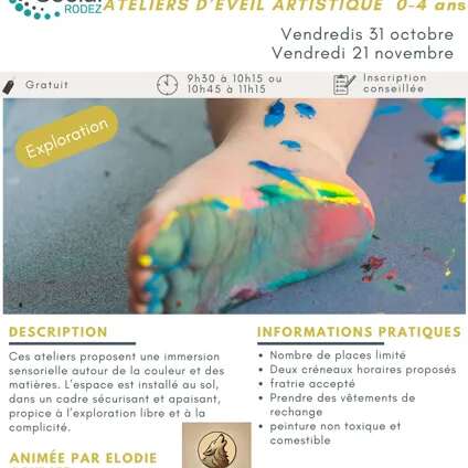 Atelier d'éveil artistique 0-4 ans