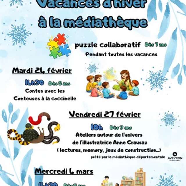 Vacances d'hiver à la médiathèque