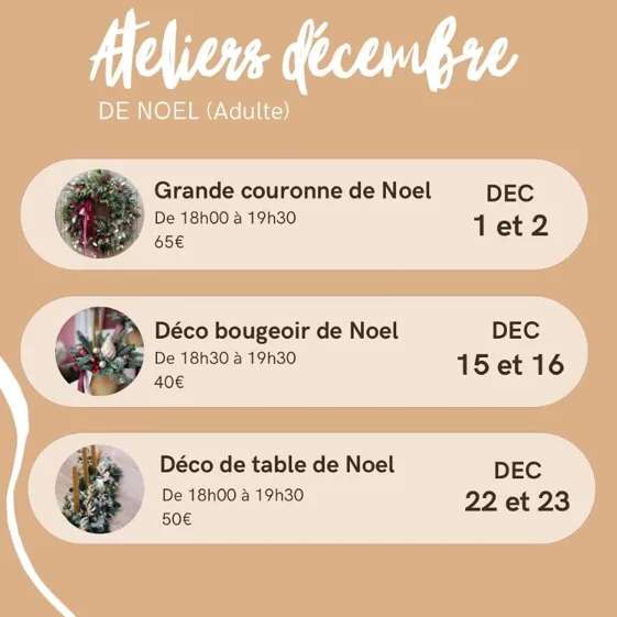 Atelier Art Floral : Déco table de Noël