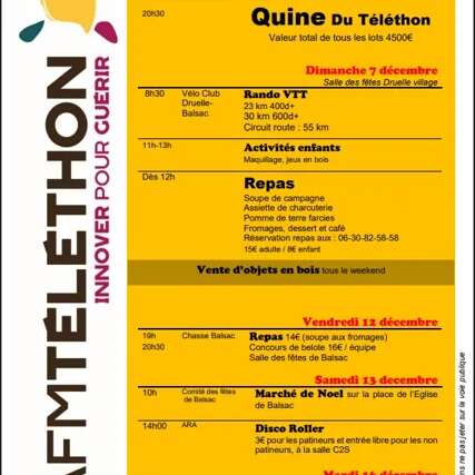 TELETHON : Concours de belote précédé d'un repas